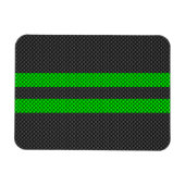 Groene Koolstofvezel Stijl Racing Strepen Magneet (Horizontaal)