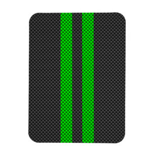 Groene Koolstofvezel Stijl Racing Strepen Magneet