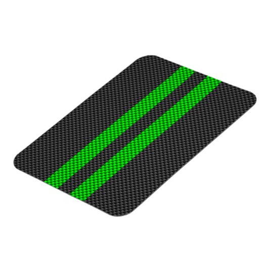 Groene Koolstofvezel Stijl Racing Strepen Magneet (Linkerzijde)