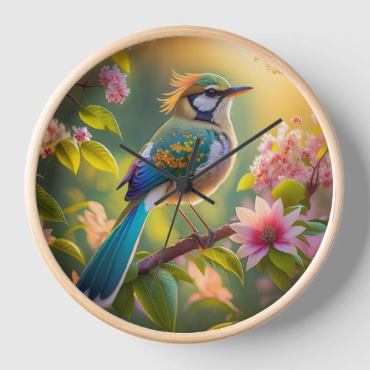 Groene kop Blauwgroen gevleugelde fantasievogel (Voorkant)
