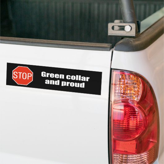 Groene kraag en trots bumpersticker (Op Truck)