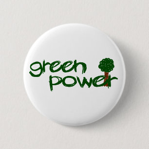 Groene kracht ronde button 5,7 cm