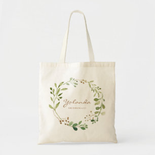 Groene krans Bruidsmeisje Persoonlijk Tote Bag