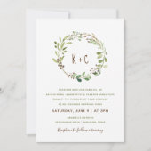 Groene krans bruiloft uitnodigingen - Bruin (Voorkant)