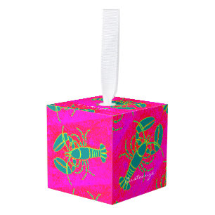 groene kreeft roze Thunder_Cove Kubus Ornament
