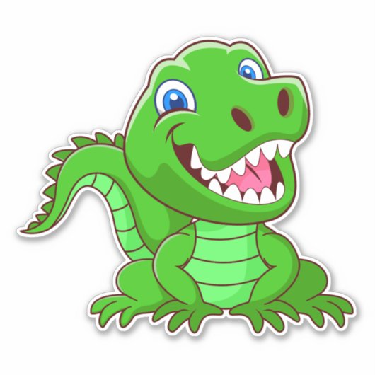 Groene krokodil Cartoon-64836 Sticker (Voorkant)