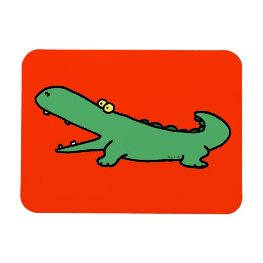 Groene krokodil magneet (Horizontaal)