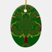 Groene Kroon Keramisch Ornament (Voorkant)