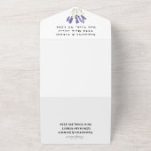 Groene kruiden Waterverf Paarse lavender Weddensch All In One Uitnodiging (Buitenkant)