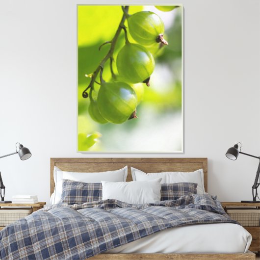 Groene kruisbessen CC0307 Groot Canvas Afdruk (Insitu (Slaapkamer))