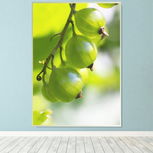 Groene kruisbessen CC0307 Groot Canvas Afdruk (Insitu (Houten vloer))