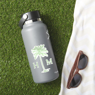 Groene Kustpalm Monogram Sticker