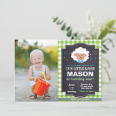 Groene Lamb - uitnodiging op vrijdag met foto (Staand voorkant)