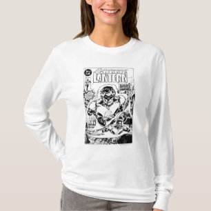 Groene lampjes vliegen, zwart en wit t-shirt