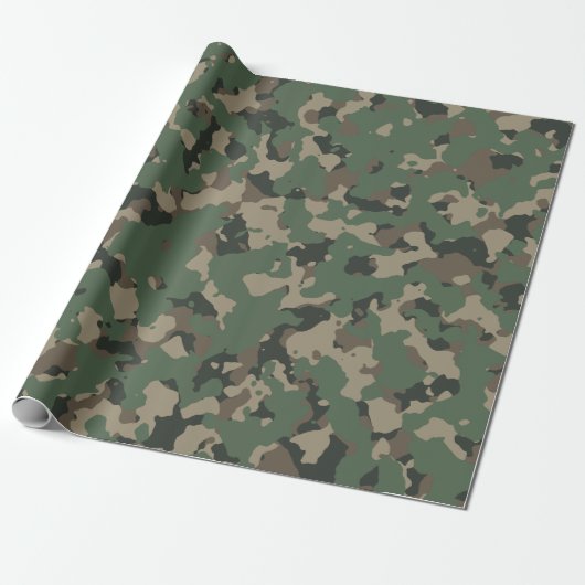 Groene landCamo Pattern Cadeaupapier (Uitgerold)