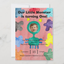 Groene Lange Nek Monster Foto Verjaardagsuitnodigi