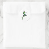 Groene Lantaarn - Comic, Jumping Ronde Sticker (Tas)