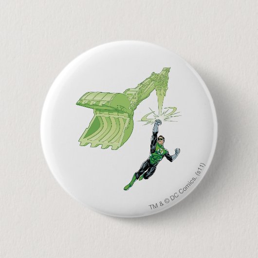 Groene Lantaarn - Comic, met machine Ronde Button 5,7 Cm (Voorkant)