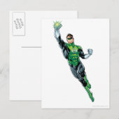Groene lantaarn - Comic, omhoog vliegend Briefkaart (Voorkant / Achterkant)