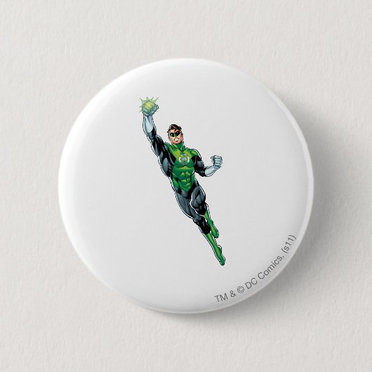 Groene lantaarn - Comic, omhoog vliegend Ronde Button 5,7 Cm (Voorkant)