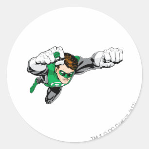 Groene lantaarn - Comic, vliegrecht Ronde Sticker