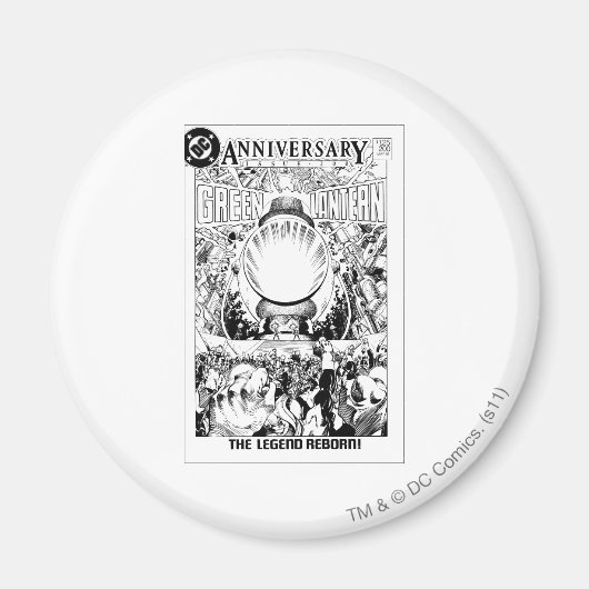 Groene Lantaarn - De Legende Reborn, Zwart en Wit Magneet (Voorkant)