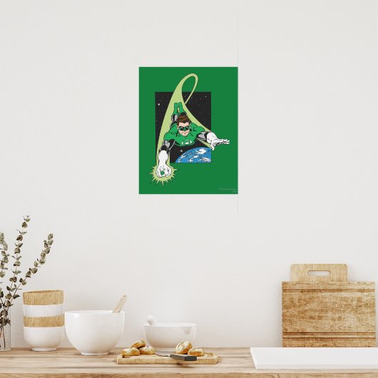 Groene Lantaarn en Aarde Poster (Keuken)