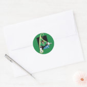 Groene Lantaarn en Aarde Ronde Sticker (Envelop)