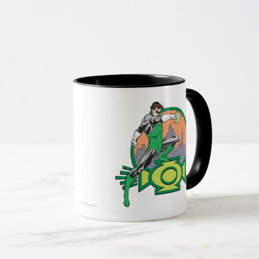 Groene Lantaarn en Cityscape Mok (Voorkant rechts)