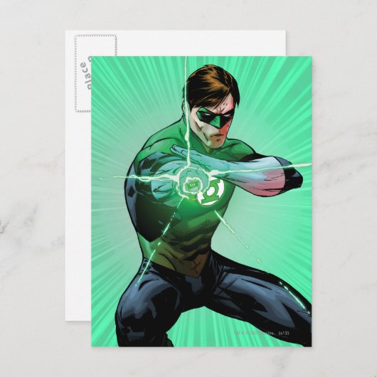 Groene lantaarn en golvende ring briefkaart (Voorkant / Achterkant)