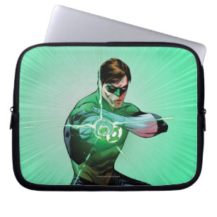 Groene lantaarn en golvende ring laptop sleeve