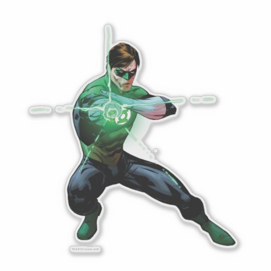 Groene lantaarn en golvende ring sticker (Voorkant)