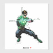 Groene lantaarn en golvende ring sticker (Vel)