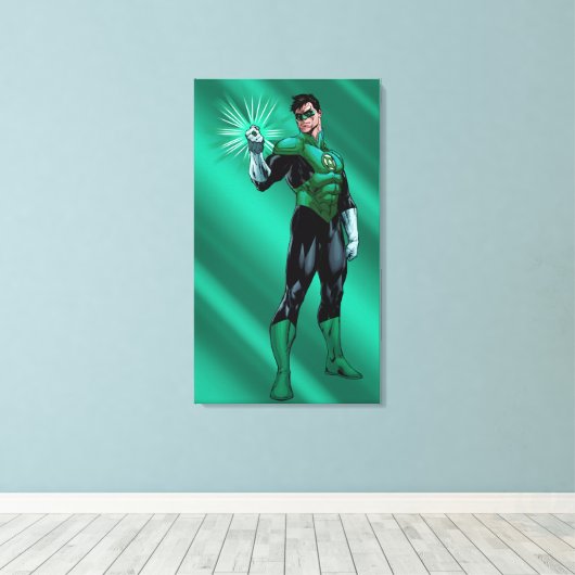 Groene lantaarn en ring canvas afdruk (Insitu (Houten vloer))