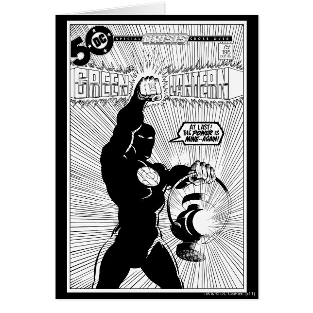 Groene lantaarn - Glanzende lantaarn, zwart en wit (Voorkant)