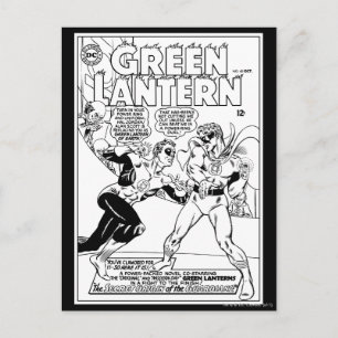 Groene Lantaarn in de ring, zwart en wit Briefkaart