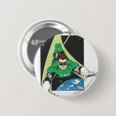 Groene Lantaarn in de ruimte Ronde Button 5,7 Cm (Voorkant /achterkant)