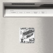 Groene Lantaarn in de trenches, zwart en wit Magneet (Insitu (Vaatwasser))