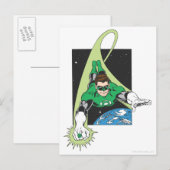 Groene Lantaarn in ruimte Briefkaart (Voorkant / Achterkant)