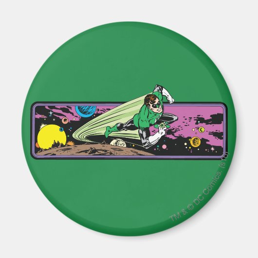 Groene Lantaarn in ruimte Magneet (Voorkant)