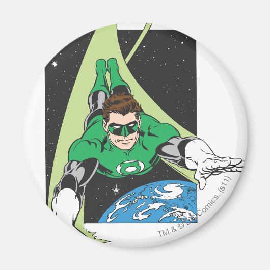 Groene Lantaarn in ruimte Magneet (Voorkant)