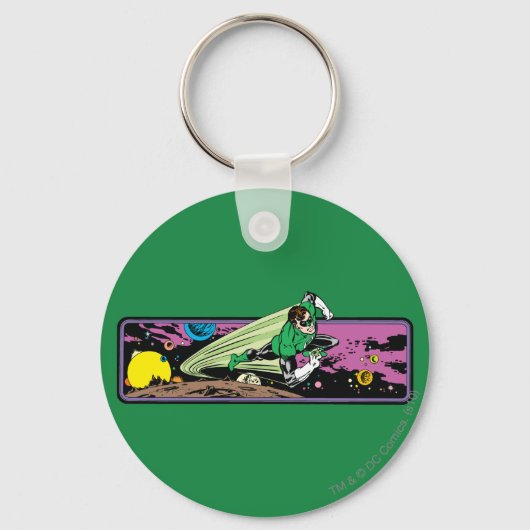 Groene Lantaarn in ruimte Sleutelhanger (Voorkant)