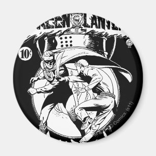 Groene Lantaarn met cape in gevecht, zwart en wit Magneet