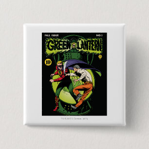 Groene Lantaarn met kapje in gevecht Vierkante Button 5,1 Cm