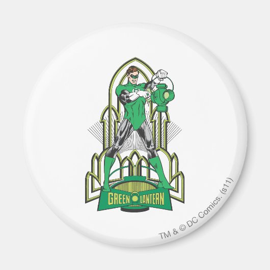 Groene Lantaarn met letters Magneet (Voorkant)