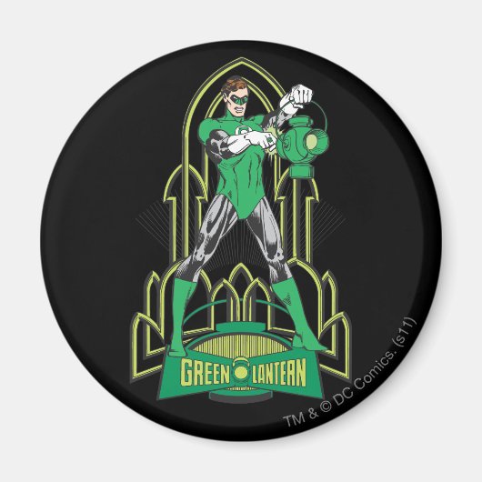 Groene Lantaarn met letters Magneet (Voorkant)