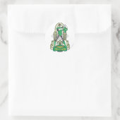 Groene Lantaarn met letters Ronde Sticker (Tas)