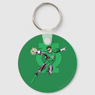 Groene Lantaarn met Logo Achtergrond Sleutelhanger