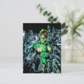 Groene Lantaarn omringd - Kleur Briefkaart (Staand voorkant)