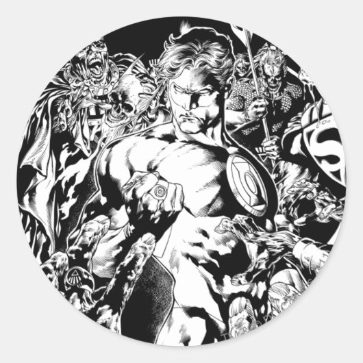 Groene Lantaarn Omringd Ronde Sticker (Voorkant)